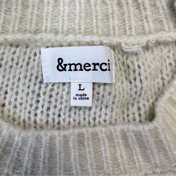 &merci textured bubble sweater SZ LG - Picture 5 of 6